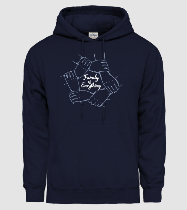 Familia este totul model albastru închis pe tricou