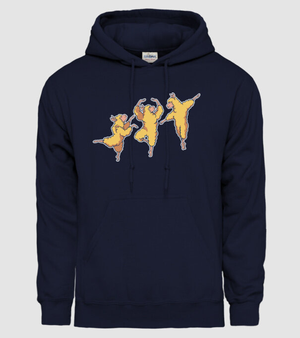 Alpaca Dansatoare model albastru închis pe tricou