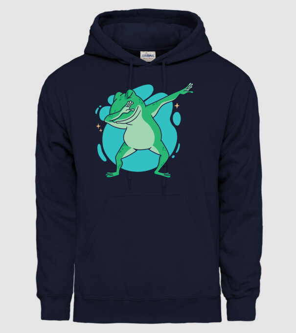 Broască DAB model albastru închis pe tricou