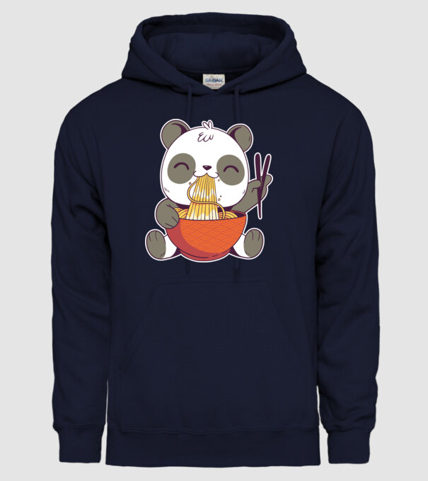Panda drăguț cu paste model albastru închis pe tricou
