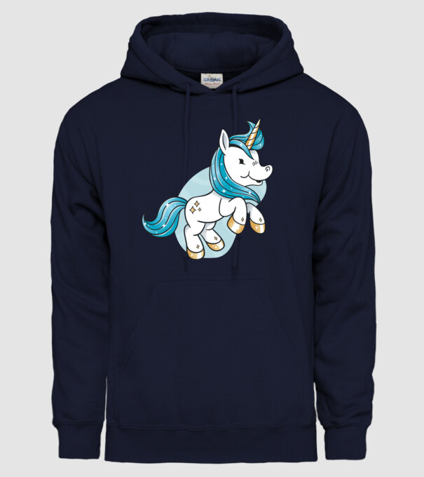 Unicorn drăguț model albastru închis pe tricou
