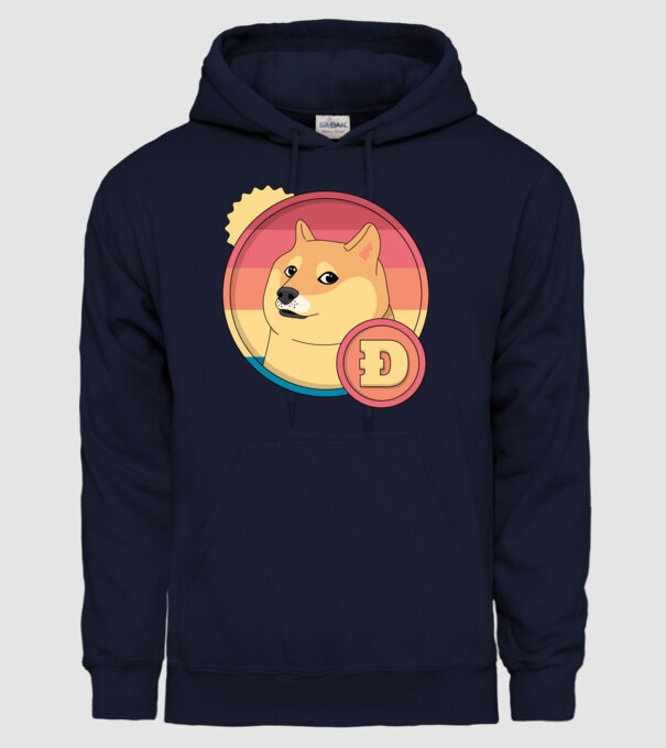 Doge Coin model albastru închis pe tricou