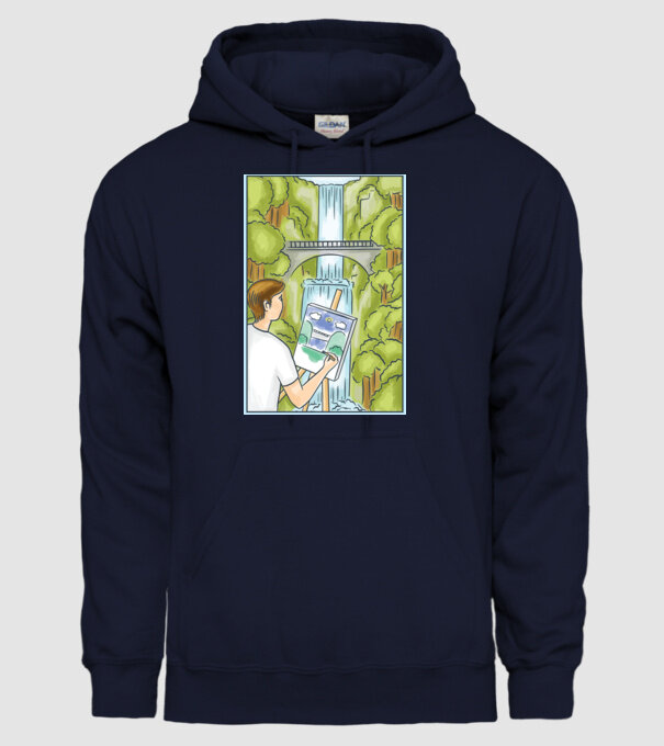Pictură model albastru închis pe tricou