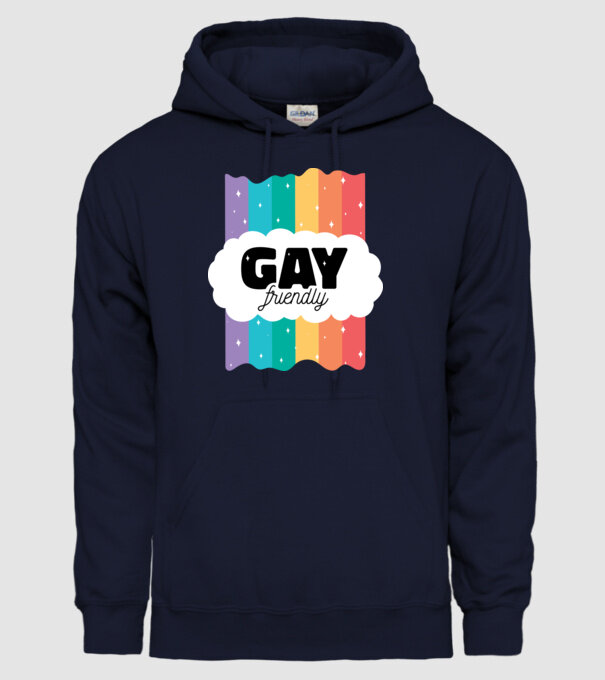 Gay friendly model albastru închis pe tricou