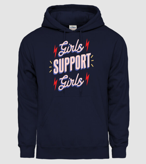 Girls Support Girls Ziua Femeii model albastru închis pe tricou