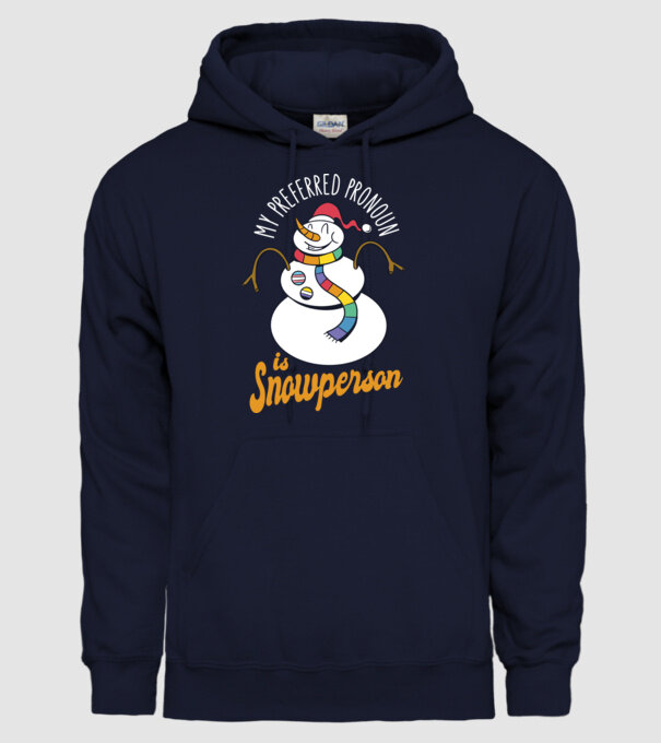 Om de zăpadă model albastru închis pe tricou