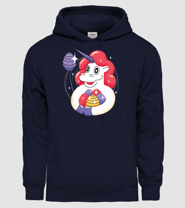 Unicorn de Paște model albastru închis pe tricou