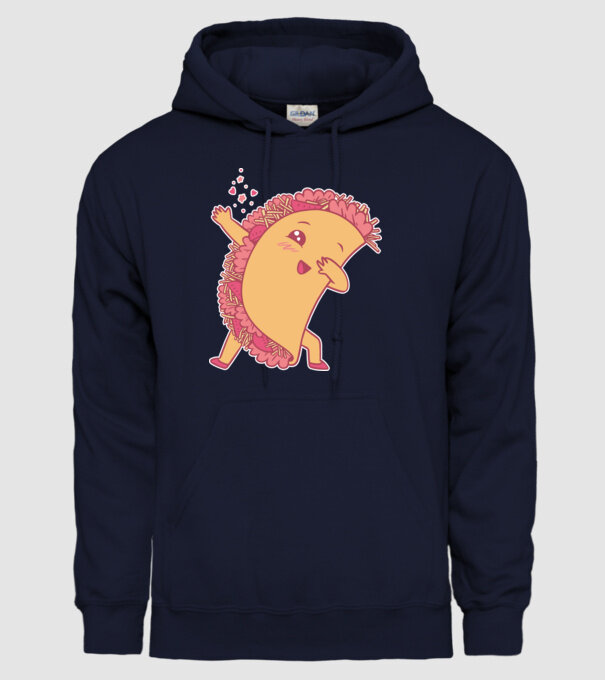 Kawaii Taco DAB model albastru închis pe tricou