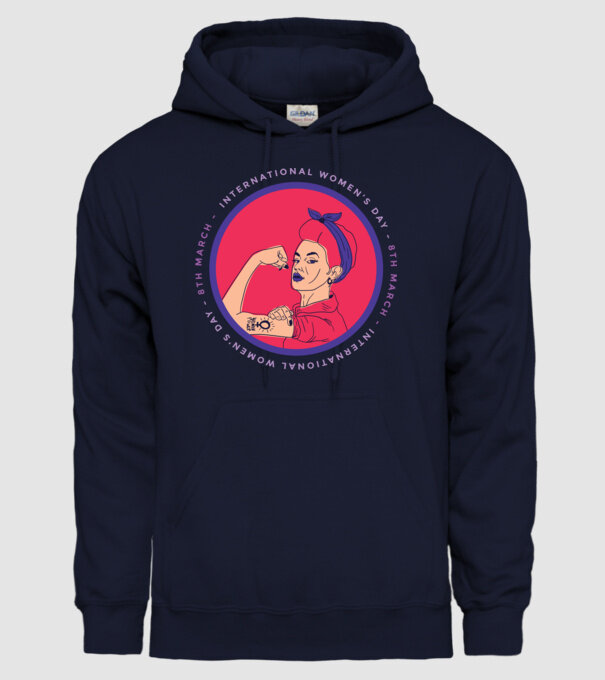 Ziua Internațională a Femeii 8 martie model albastru închis pe tricou