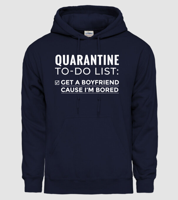 Quarantine to do list model albastru închis pe tricou