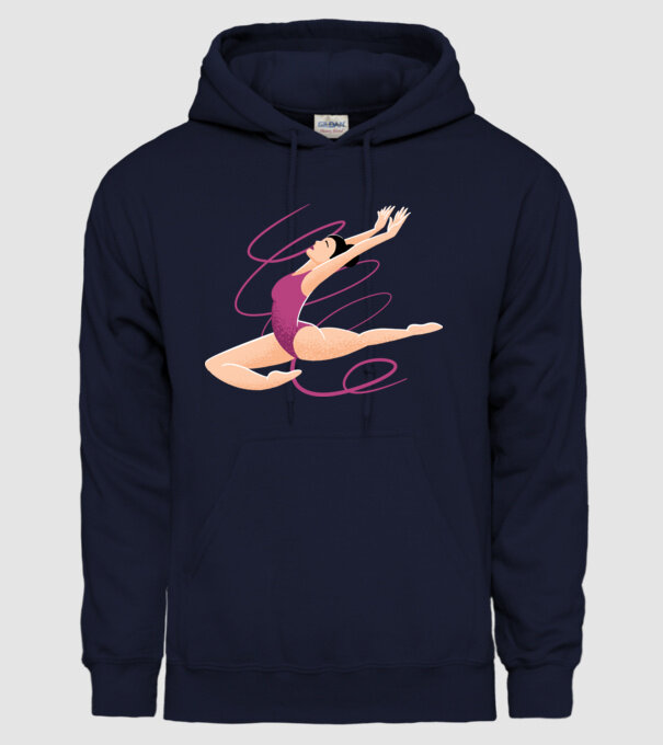 Gimnastică ritmică model albastru închis pe tricou