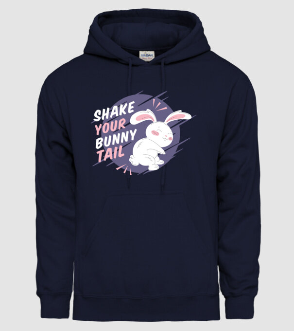 Shake your bunny tail model albastru închis pe tricou