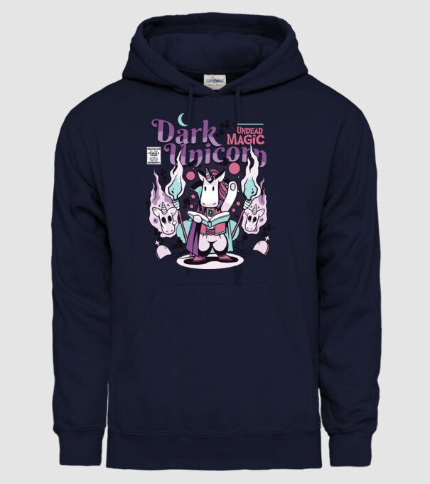 Magie neagră Unicorn model albastru închis pe tricou