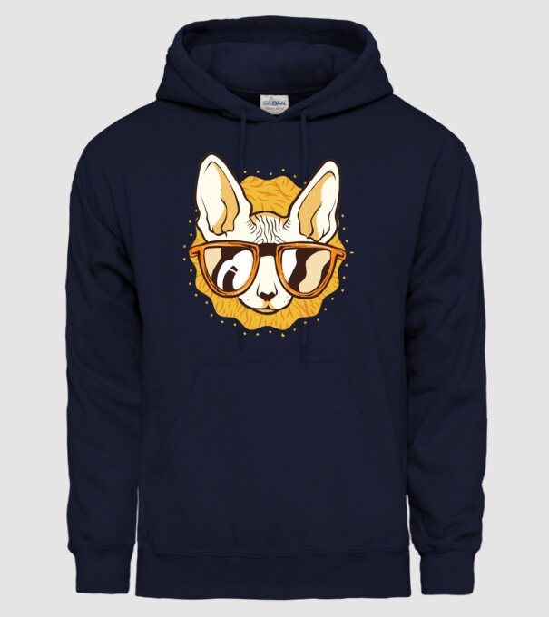 Sphynx Pisică Cool model albastru închis pe tricou