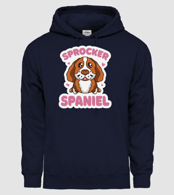 Sprocker Spaniel model albastru închis pe tricou