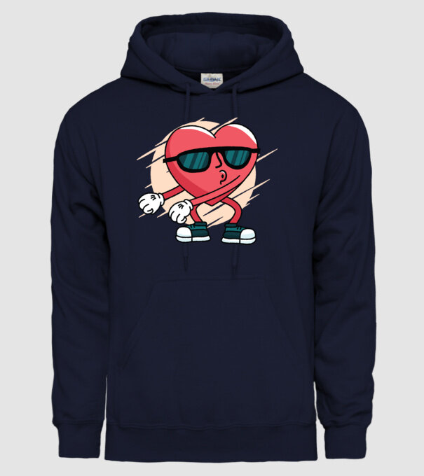Inimă DAB Floss Heart tricou model albastru închis pe tricou