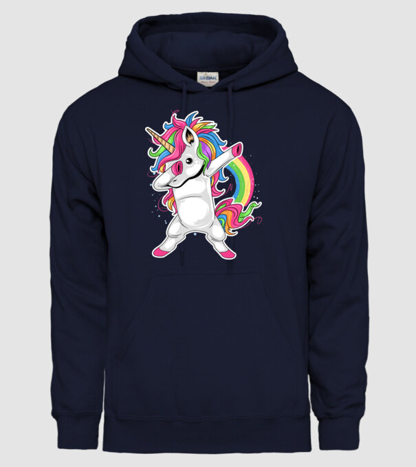 Unicorn Dab model albastru închis pe tricou