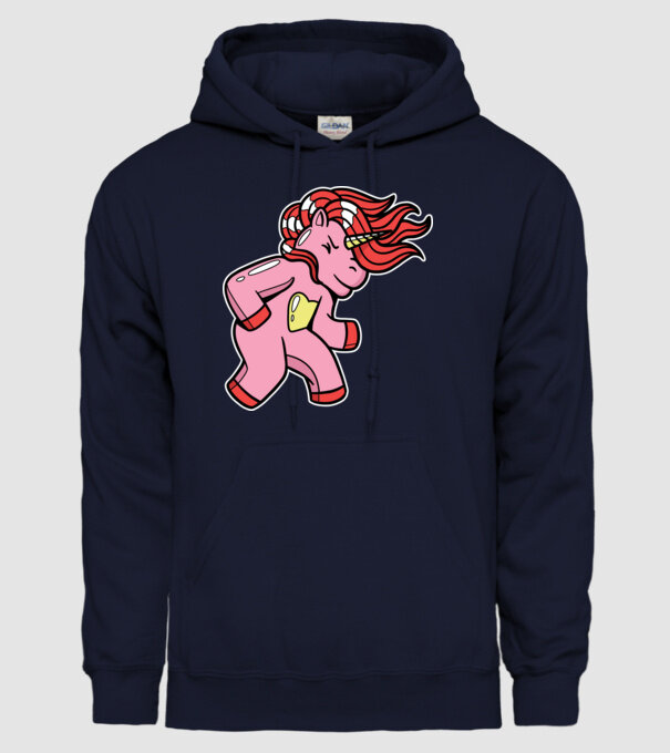 Unicorn model albastru închis pe tricou