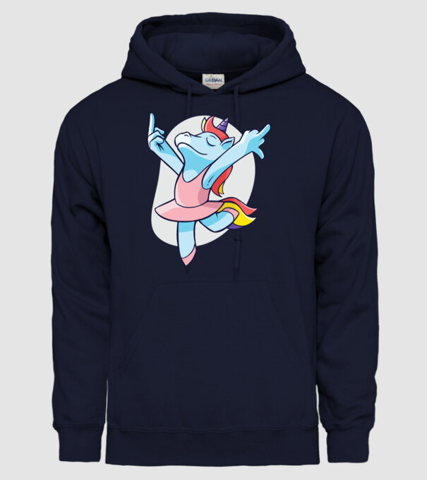 Unicorn Balet dans model albastru închis pe tricou