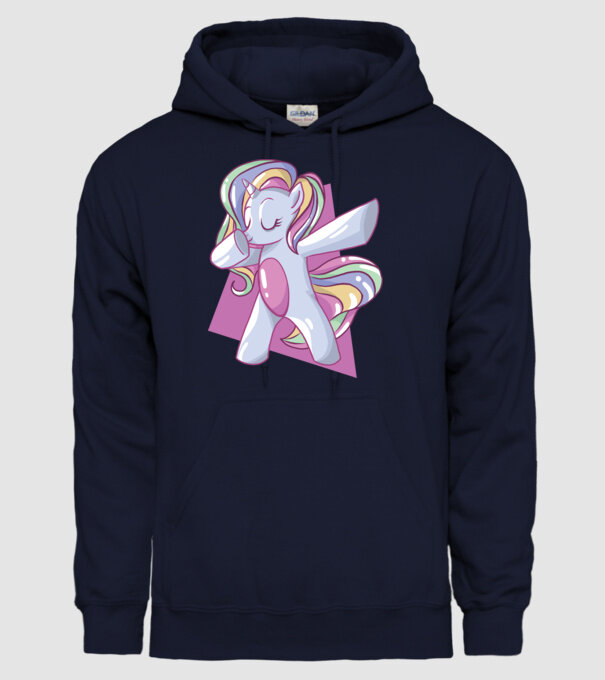 Unicorn DAB model albastru închis pe tricou