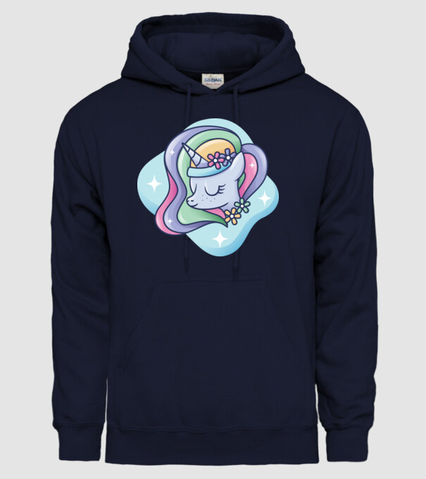Cap de unicorn model albastru închis pe tricou