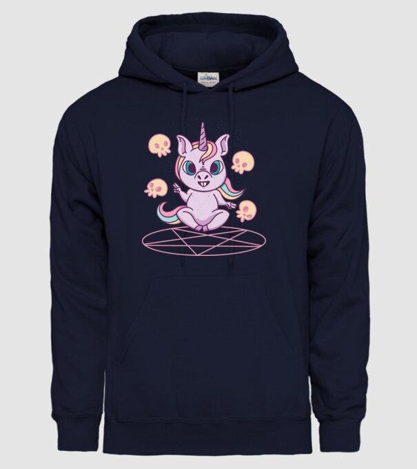 Unicorn invocare model albastru închis pe tricou