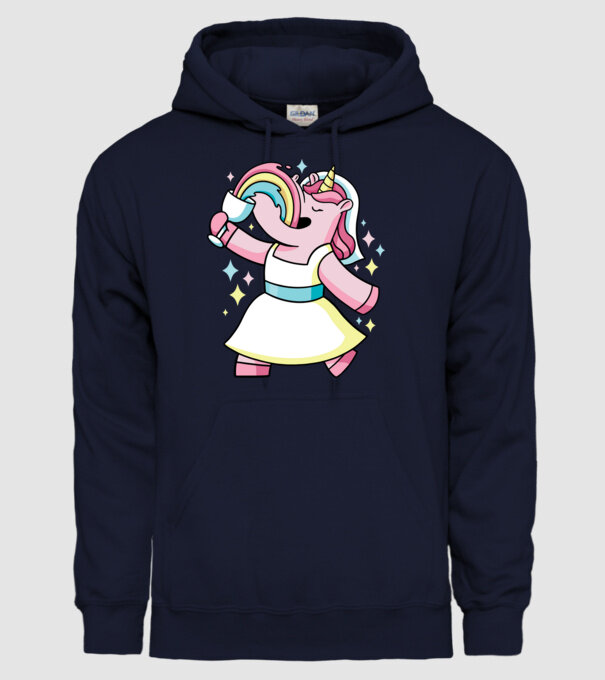 Unicorn Mireasă model albastru închis pe tricou