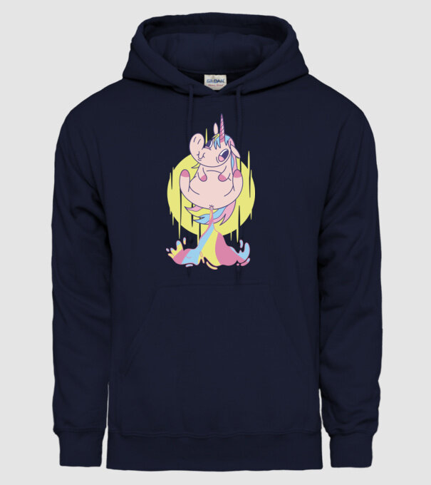 Bășină Unicorn model albastru închis pe tricou