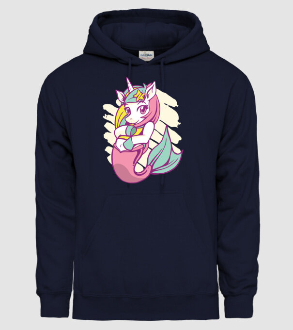 Unicorn Sirenă model albastru închis pe tricou