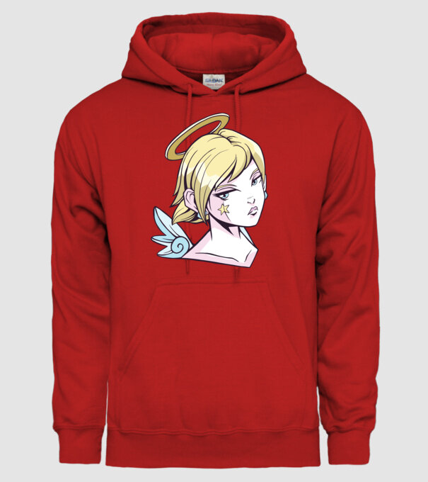 Anime Fată angelică model roșu pe tricou