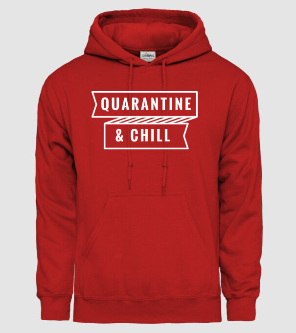 Quarantine and chill model roșu pe tricou