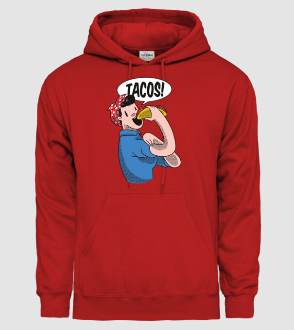 Tacos feminism model roșu pe tricou