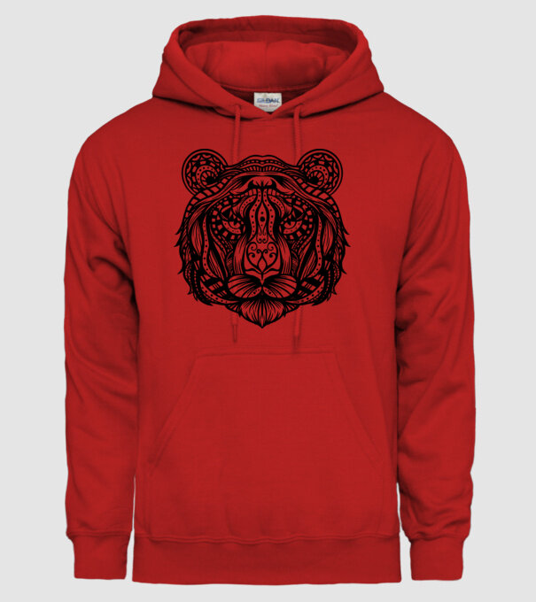 Tigru Mandala model roșu pe tricou