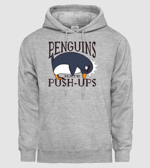 Pinguinii urăsc flotările model gri pe tricou