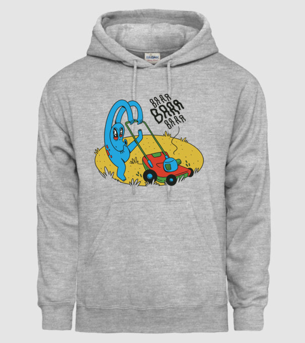 Alien cu Mașină de tuns iarba model gri pe tricou