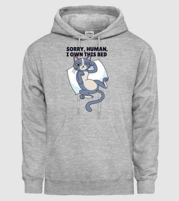 Pisică somnoroasă, Scuze, patul e al meu model gri pe tricou