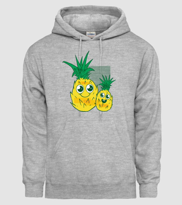 Familie Ananas model gri pe tricou
