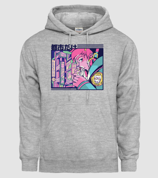 Anime Țigaretă model gri pe tricou