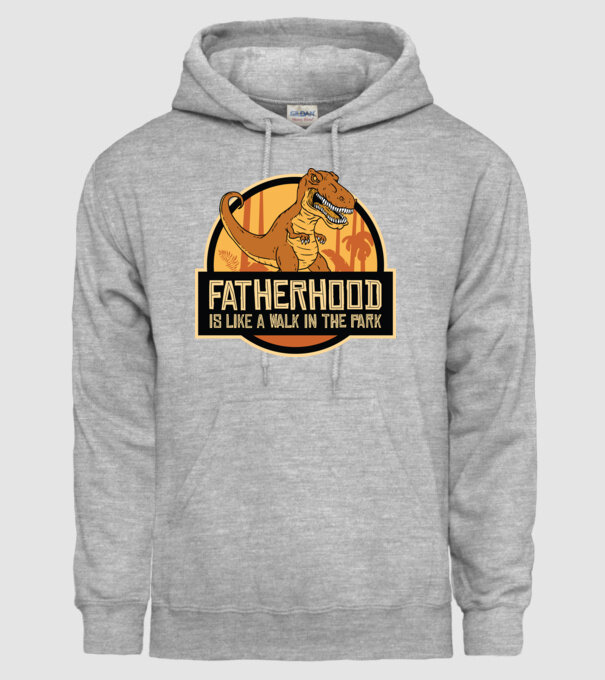 A fi tată - E ca o plimbare în Parcul Dinozaurilor model gri pe tricou