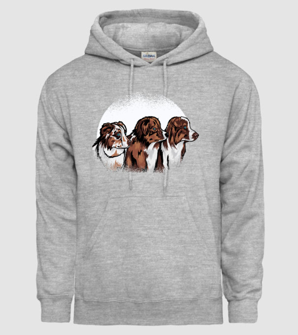 Câine ciobănesc Australian model gri pe tricou