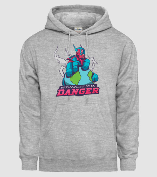 Omenirea în pericol model gri pe tricou