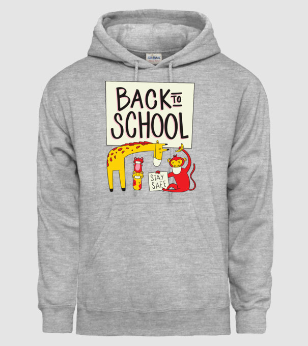 Back To School Animale model gri pe tricou