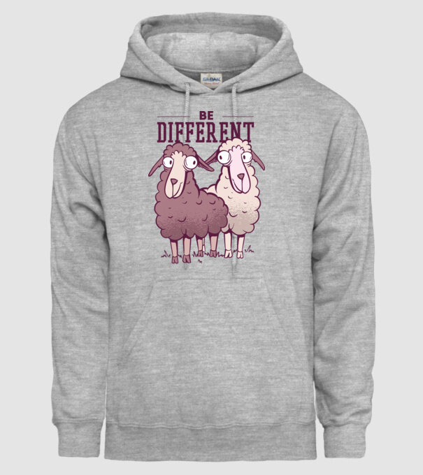 Be different - Fii diferit model gri pe tricou