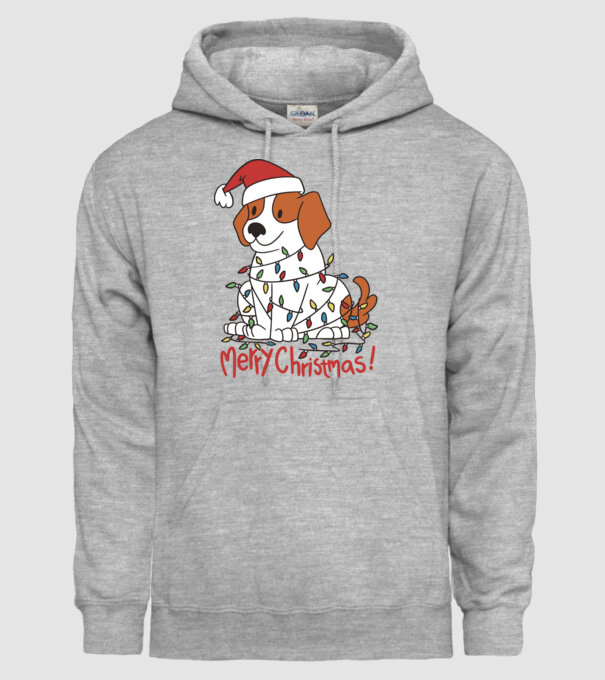 Beagle Crăciun Fericit! model gri pe tricou