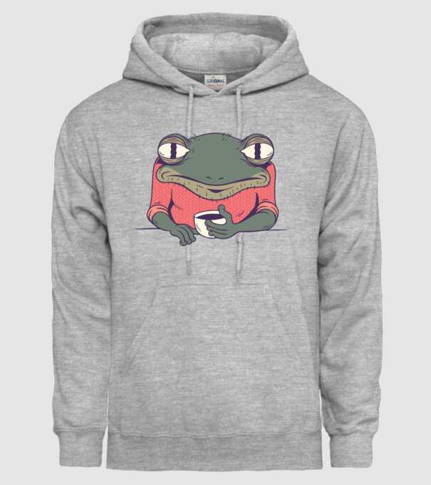 Broască Cafea model gri pe tricou