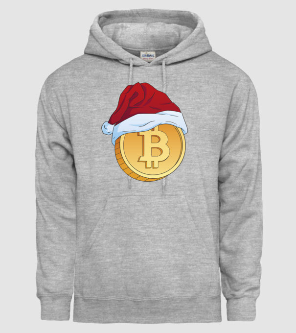 Crăciun Bitcoin model gri pe tricou