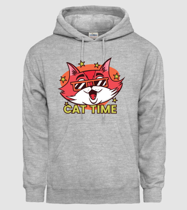 Cat Time Momentul pisicii model gri pe tricou