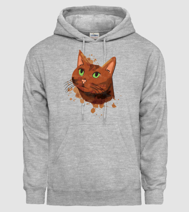 Cap pisică model gri pe tricou