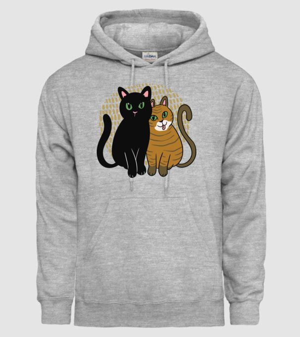 Pisicuțe ghemuite model gri pe tricou