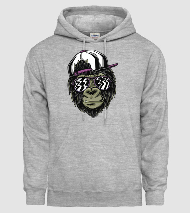 Cool Monkey model gri pe tricou